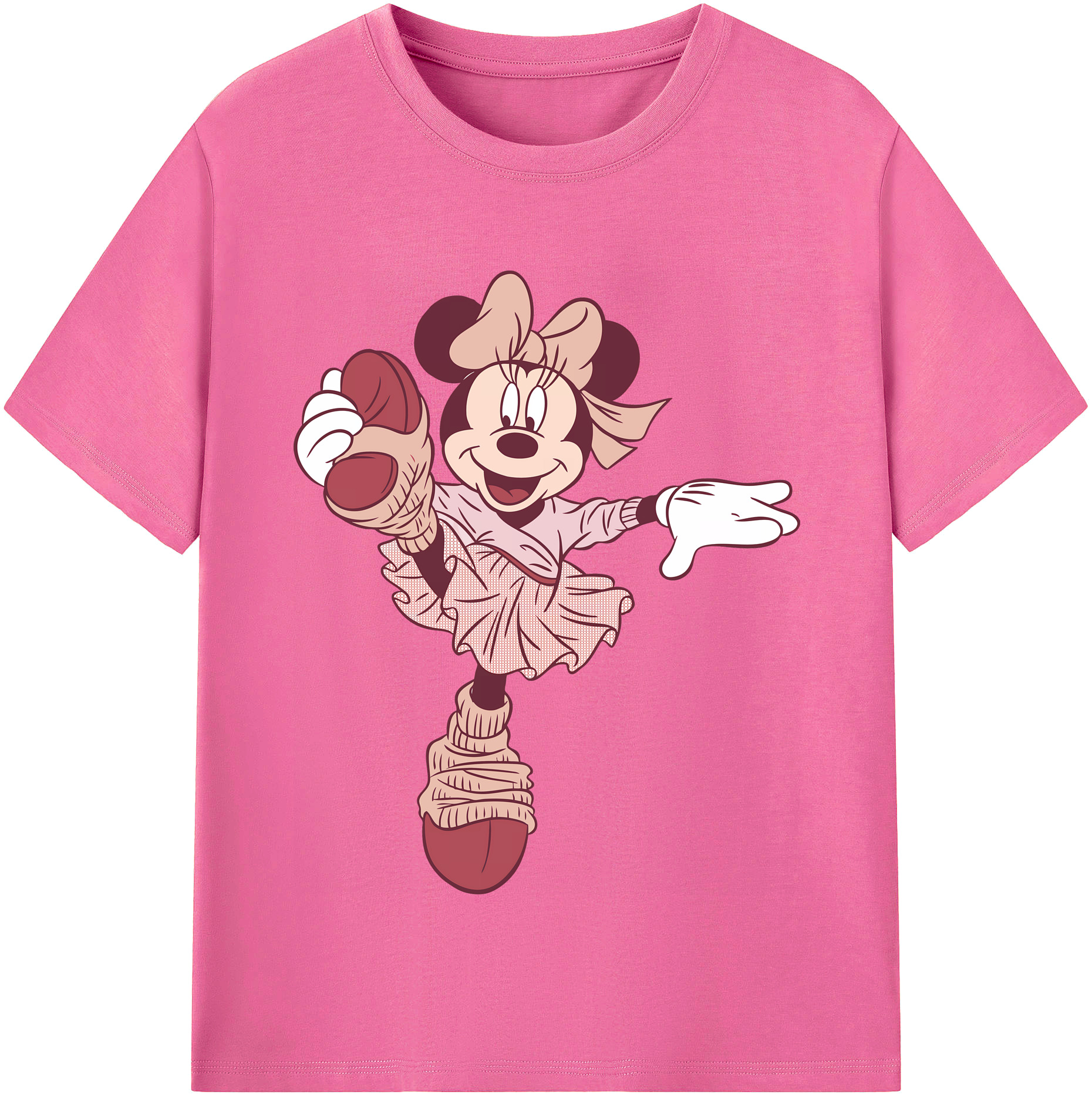 （画像用） ミッキーマウス Mickey Mouse レディースカジュアルプリントTシャツ（綿100％）